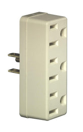Leviton 006-00697-00I Triple Tap Outlet Adapter, 2 -Pole, 15 A, 125 V, 3 -Outlet, NEMA: NEMA 5-15R, Ivory